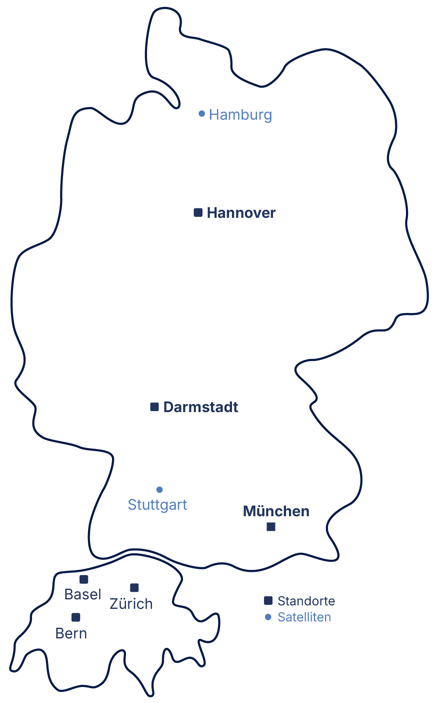 Karte: Standorte der univativ Gruppe